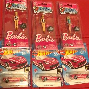 Smallest Barbie and hot wheel set
